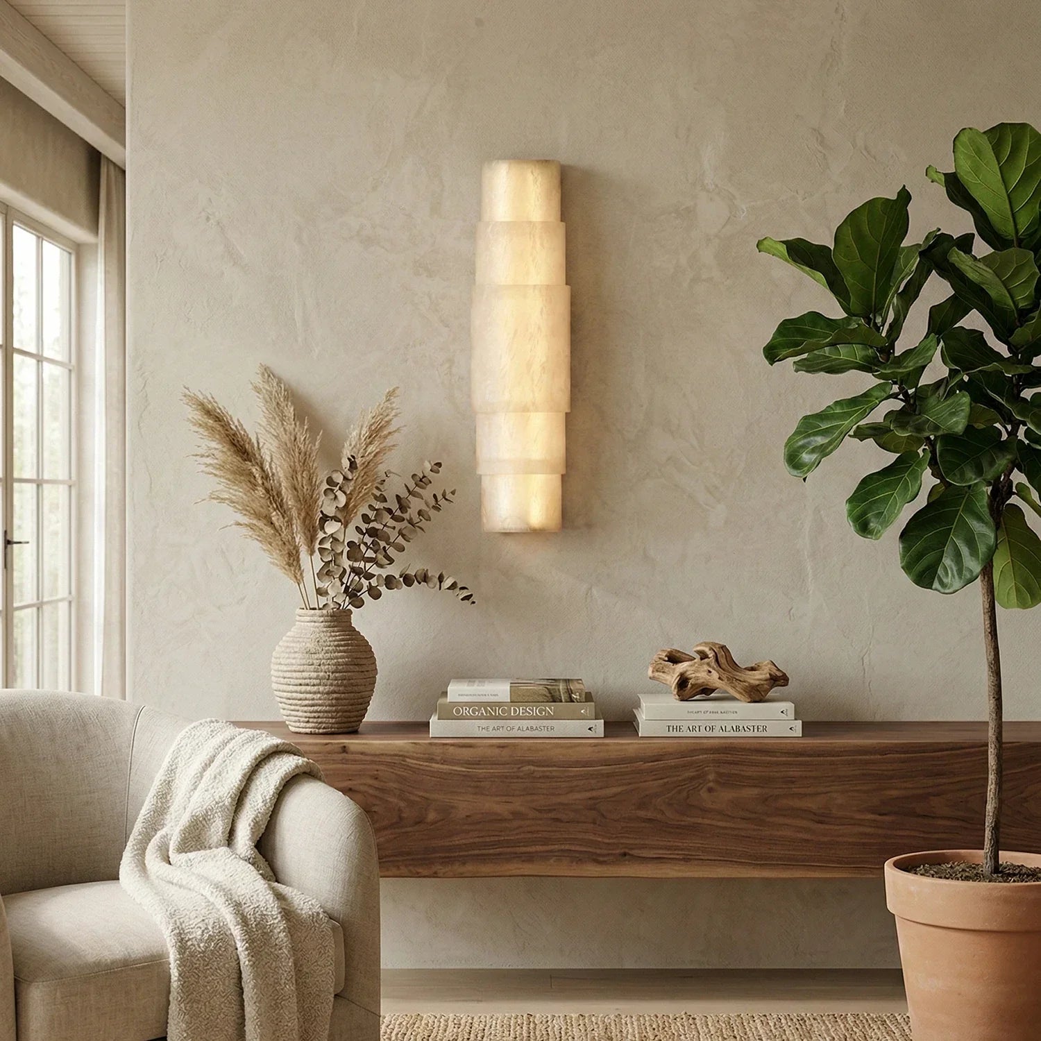 Multi Layer Stacked Alabaster Wall Lamp
