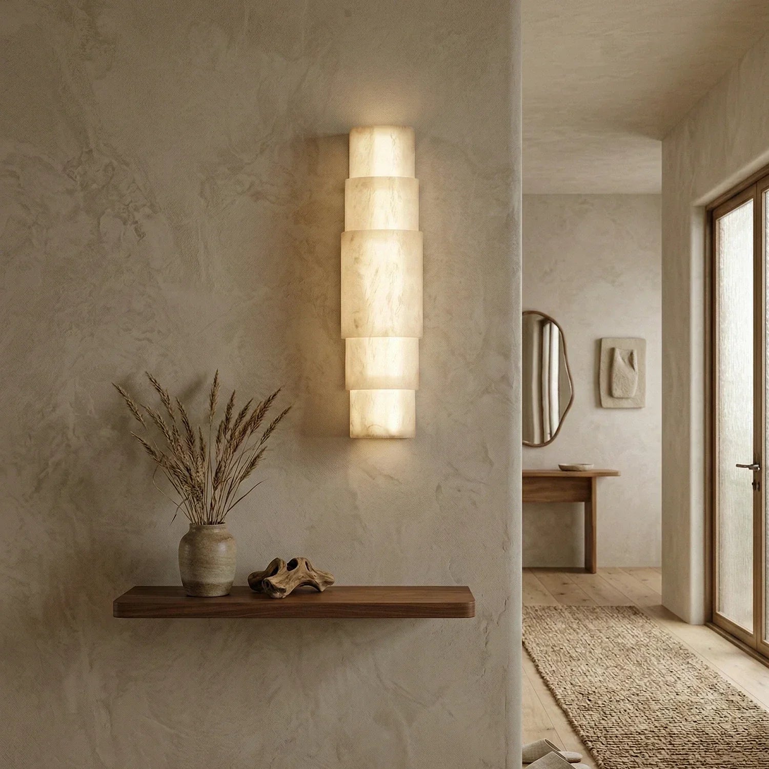 Multi Layer Stacked Alabaster Wall Lamp