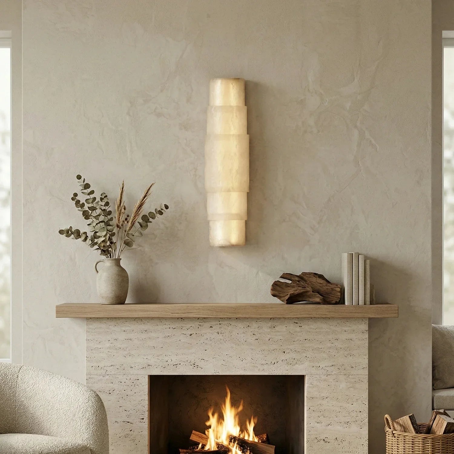 Multi Layer Stacked Alabaster Wall Lamp
