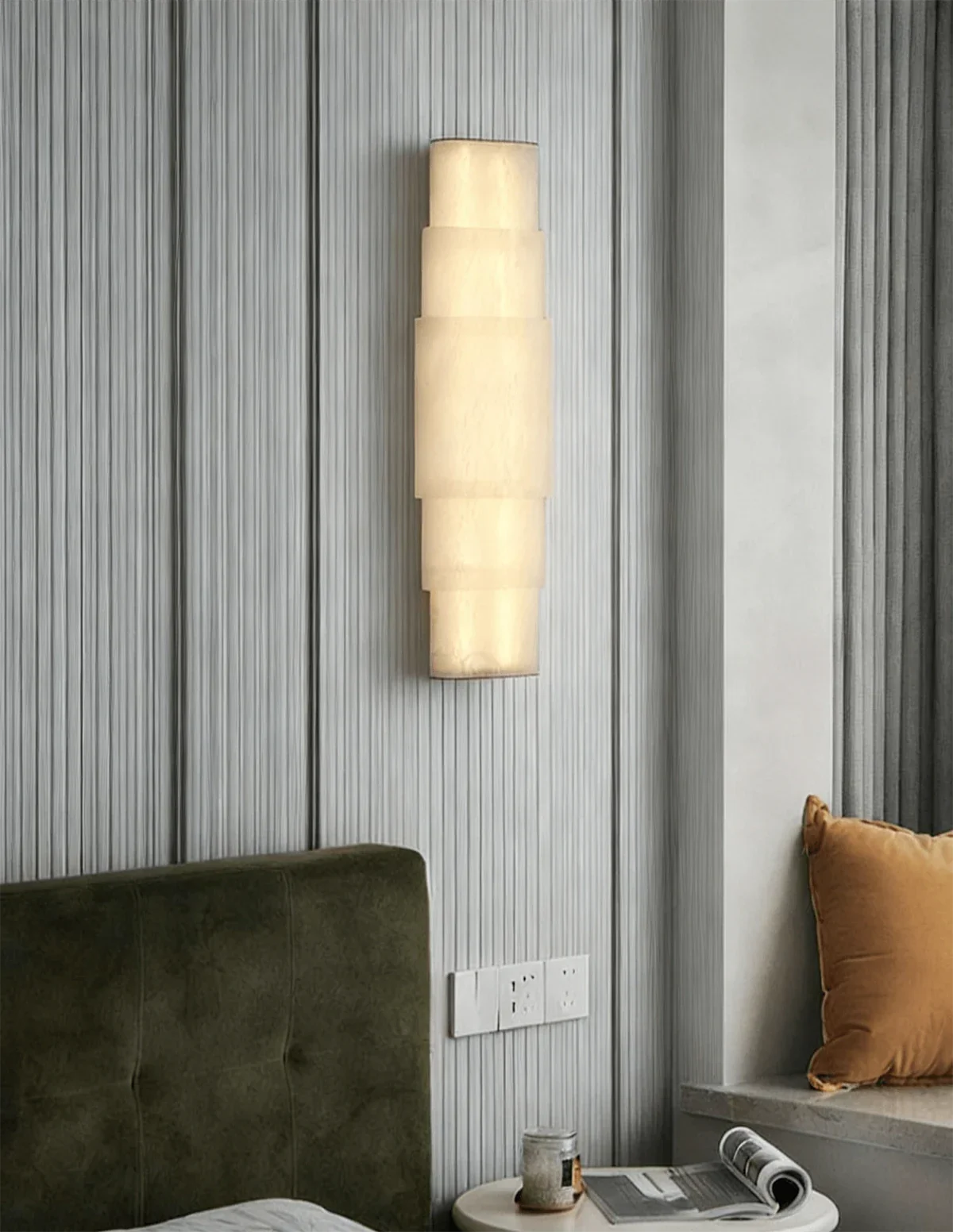 Multi Layer Stacked Alabaster Wall Lamp