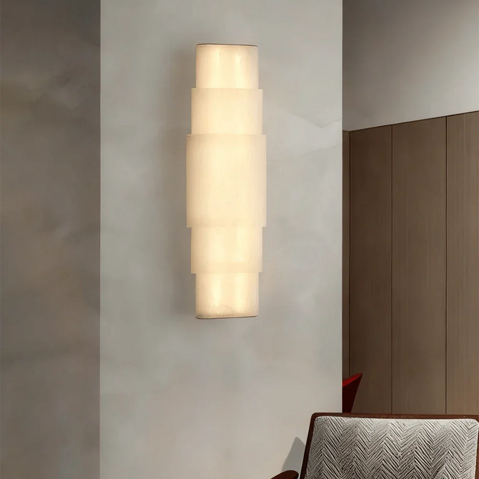 Multi Layer Stacked Alabaster Wall Lamp
