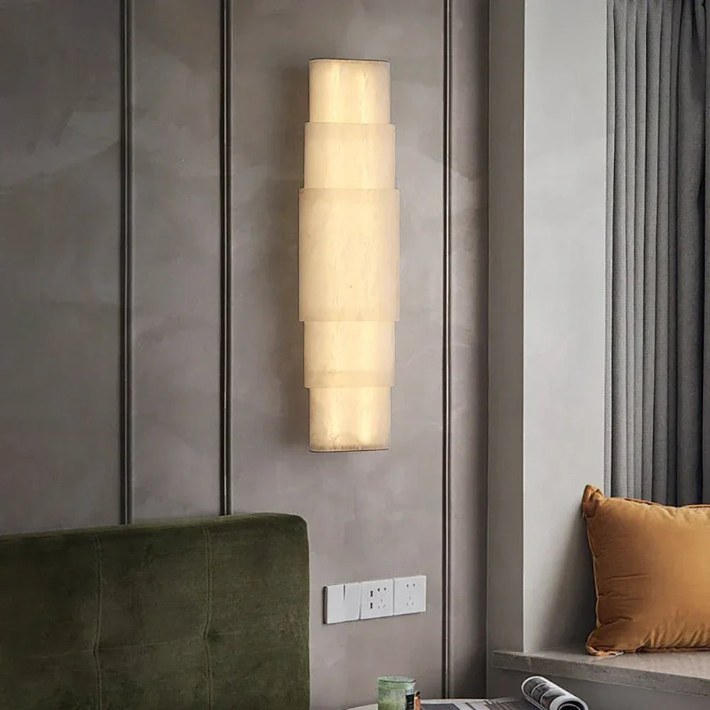 Multi Layer Stacked Alabaster Wall Lamp