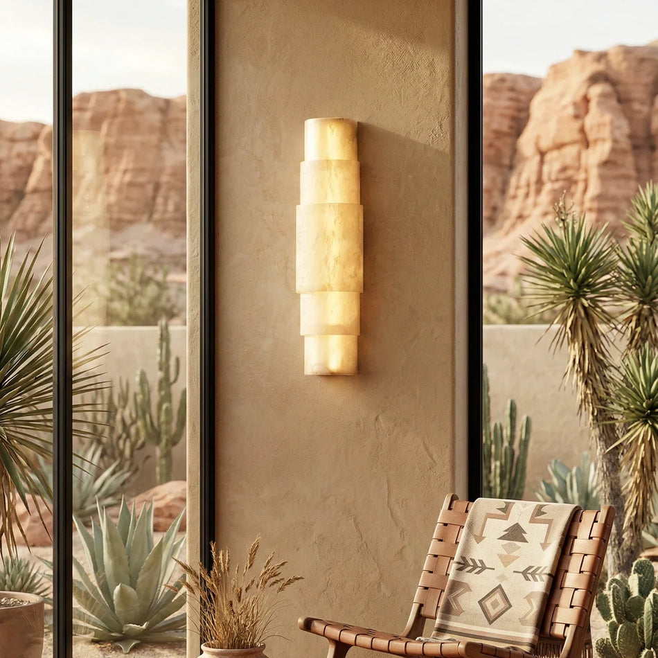 Multi Layer Stacked Alabaster Wall Lamp