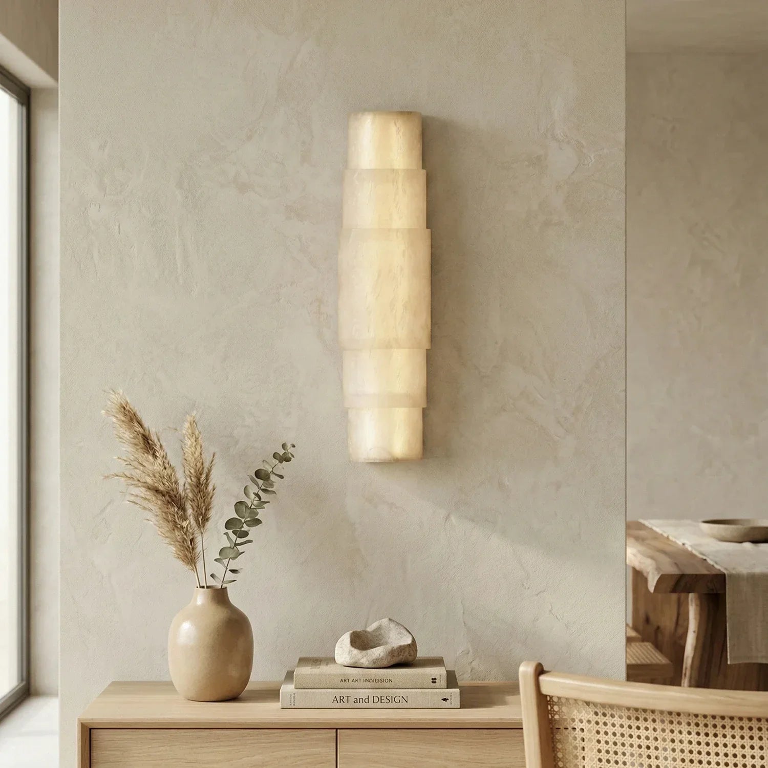 Multi Layer Stacked Alabaster Wall Lamp