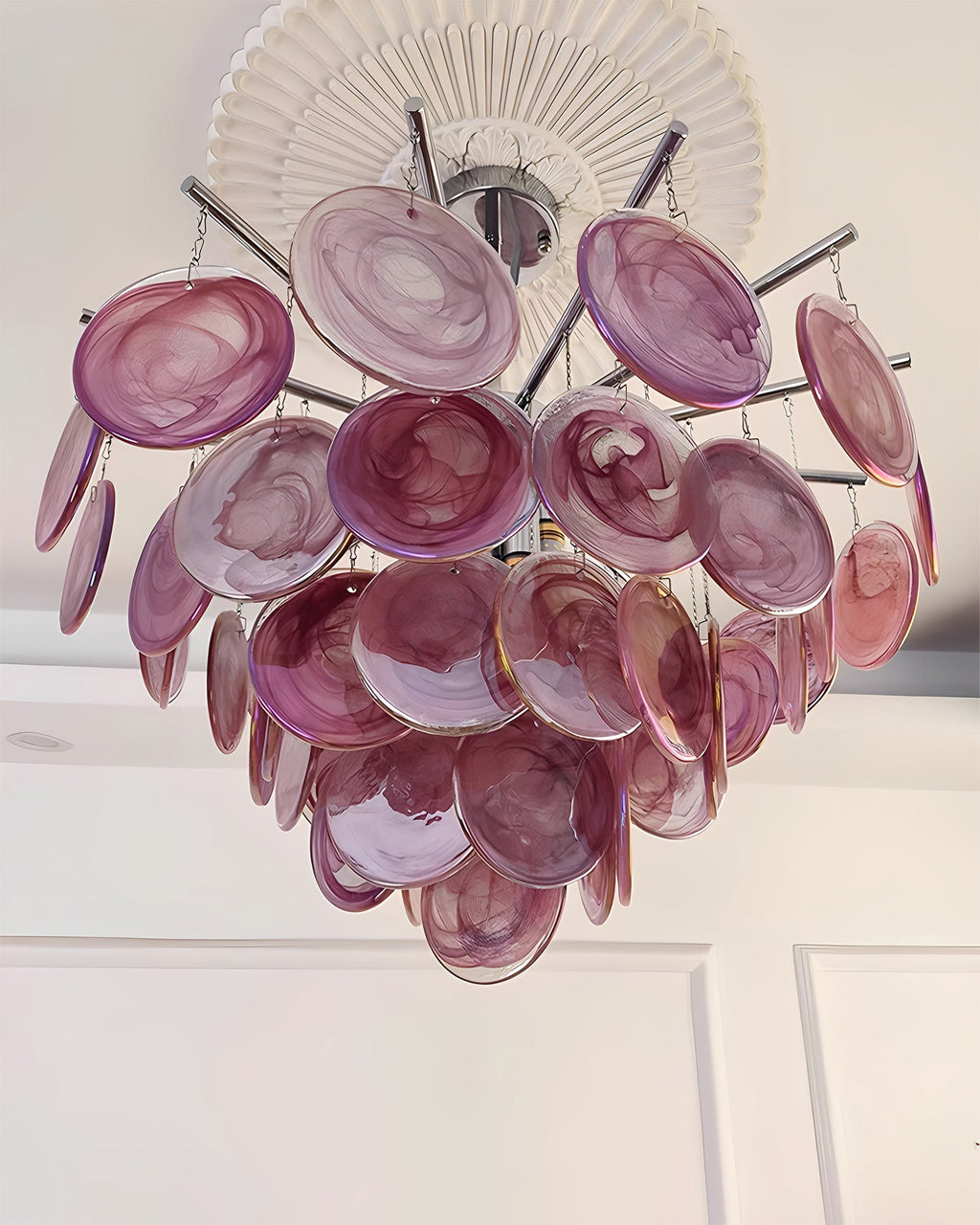 Murano Art Glass Disc Chandelier