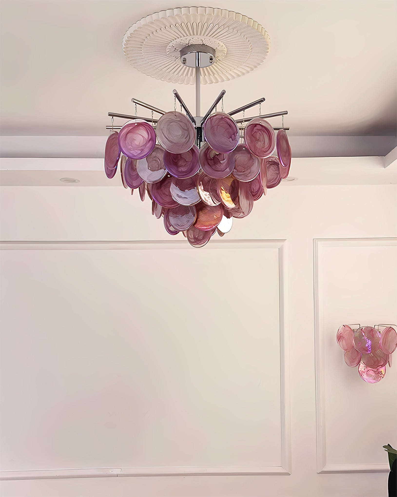 Murano Art Glass Disc Chandelier