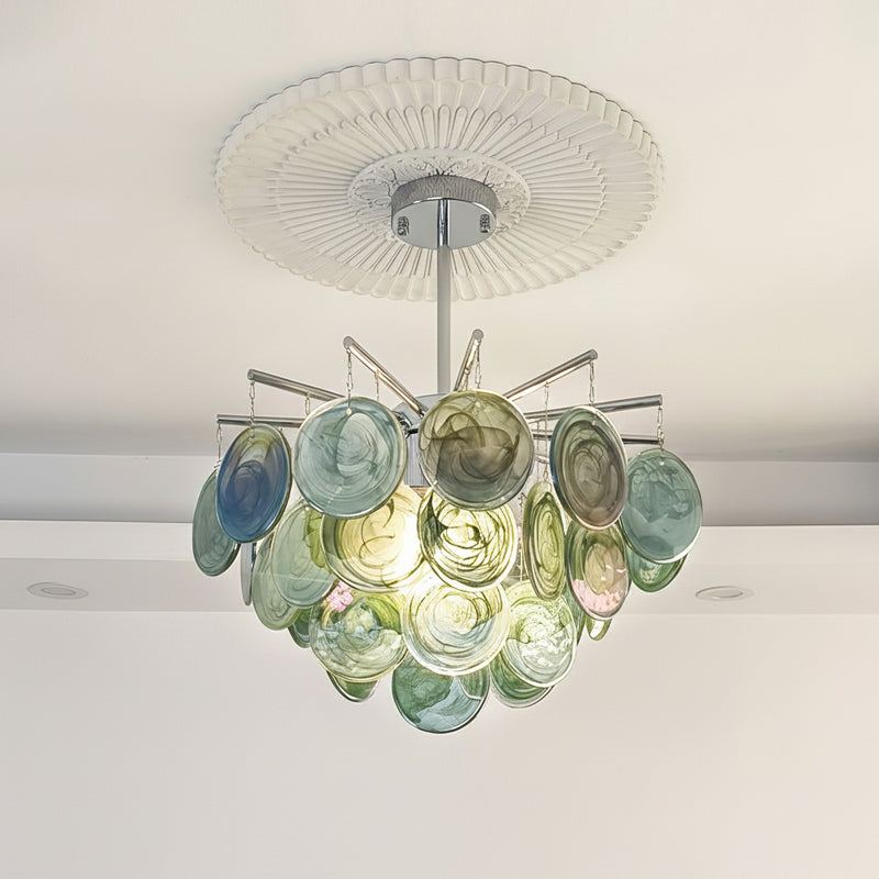 Murano Art Glass Disc Chandelier