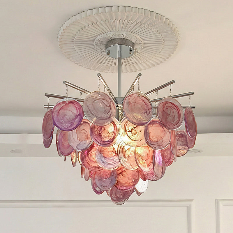 Murano Art Glass Disc Chandelier