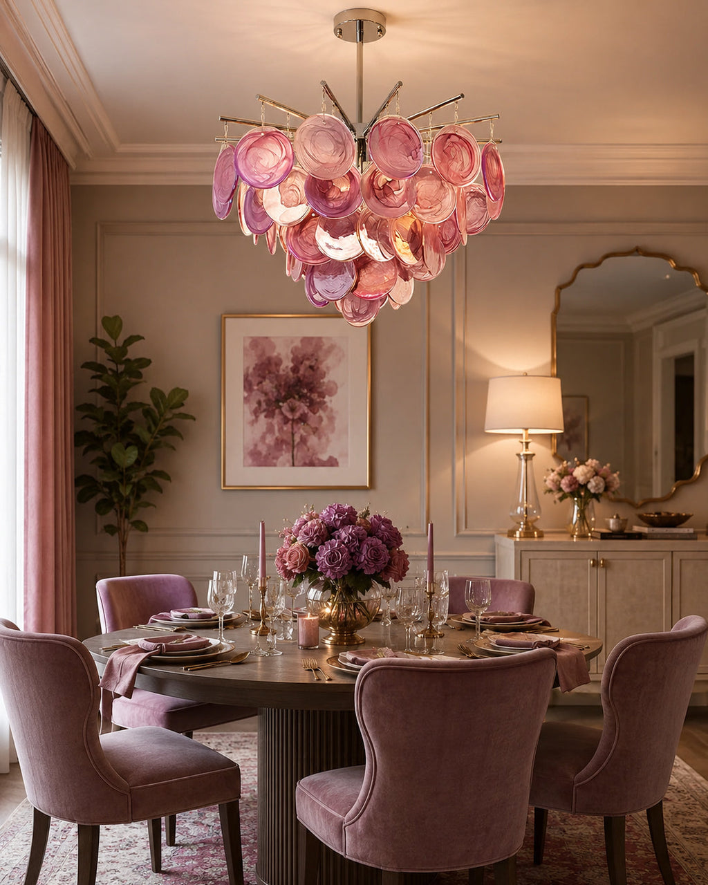 Murano Art Glass Disc Chandelier