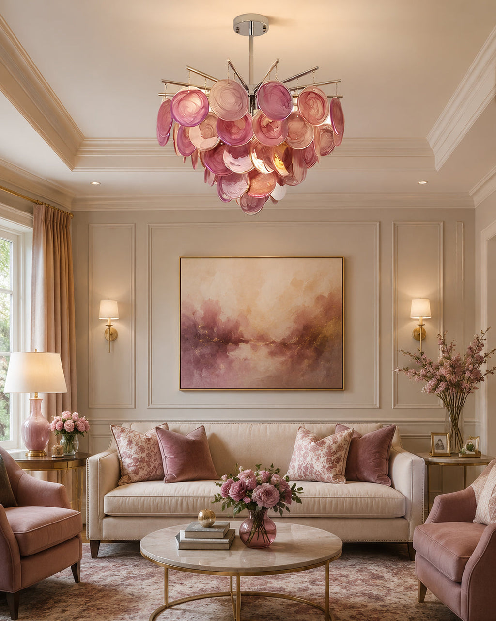 Murano Art Glass Disc Chandelier