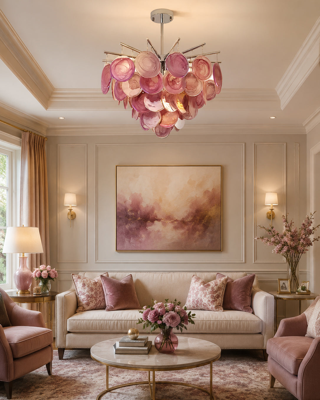 Murano Art Glass Disc Chandelier