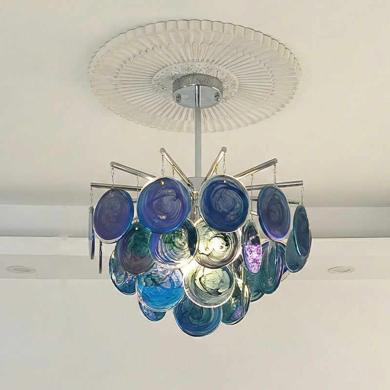 Murano Art Glass Disc Chandelier