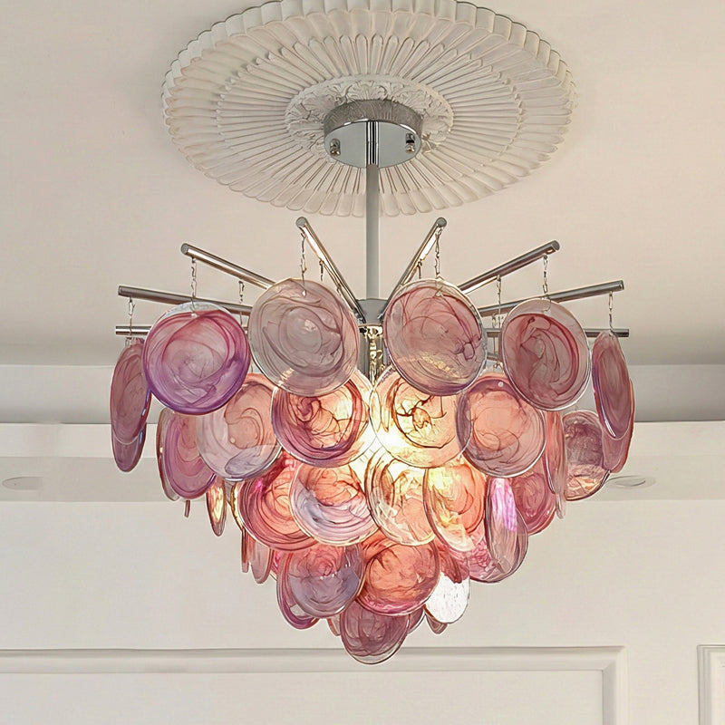Murano Art Glass Disc Chandelier