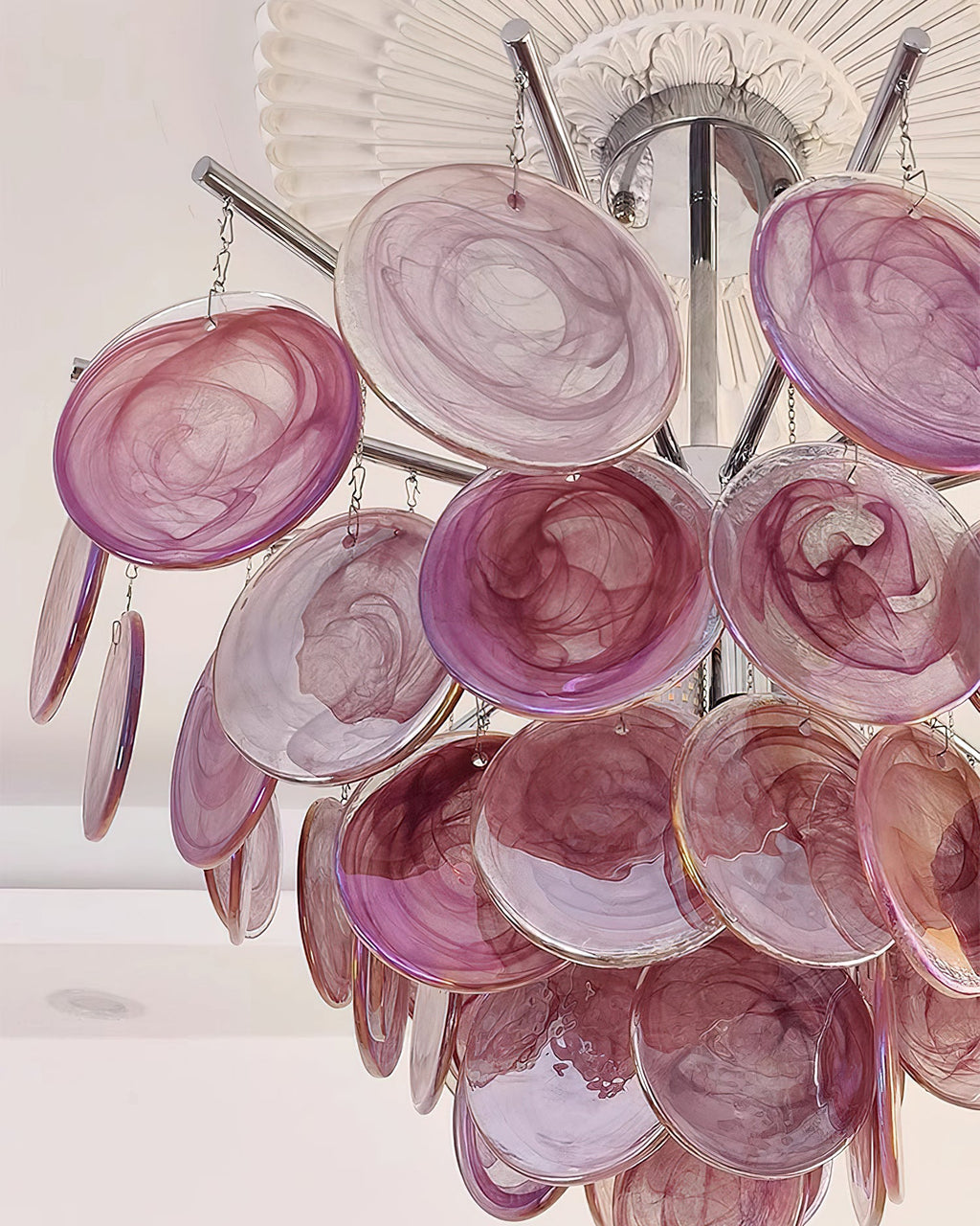 Murano Art Glass Disc Chandelier