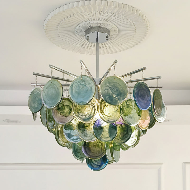 Murano Art Glass Disc Chandelier