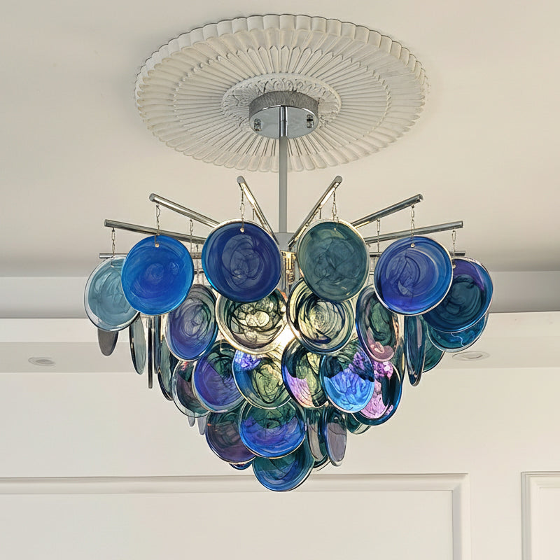 Murano Art Glass Disc Chandelier