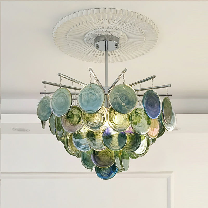 Murano Art Glass Disc Chandelier