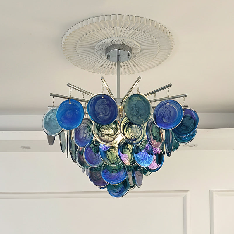 Murano Art Glass Disc Chandelier