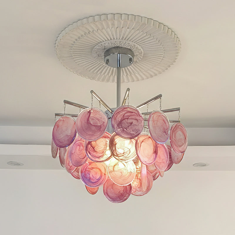 Murano Art Glass Disc Chandelier