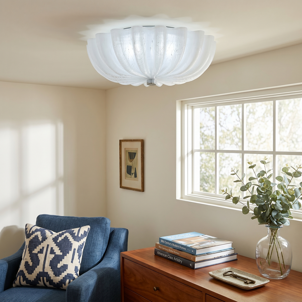 Murano Fluted Glass Flush Mount