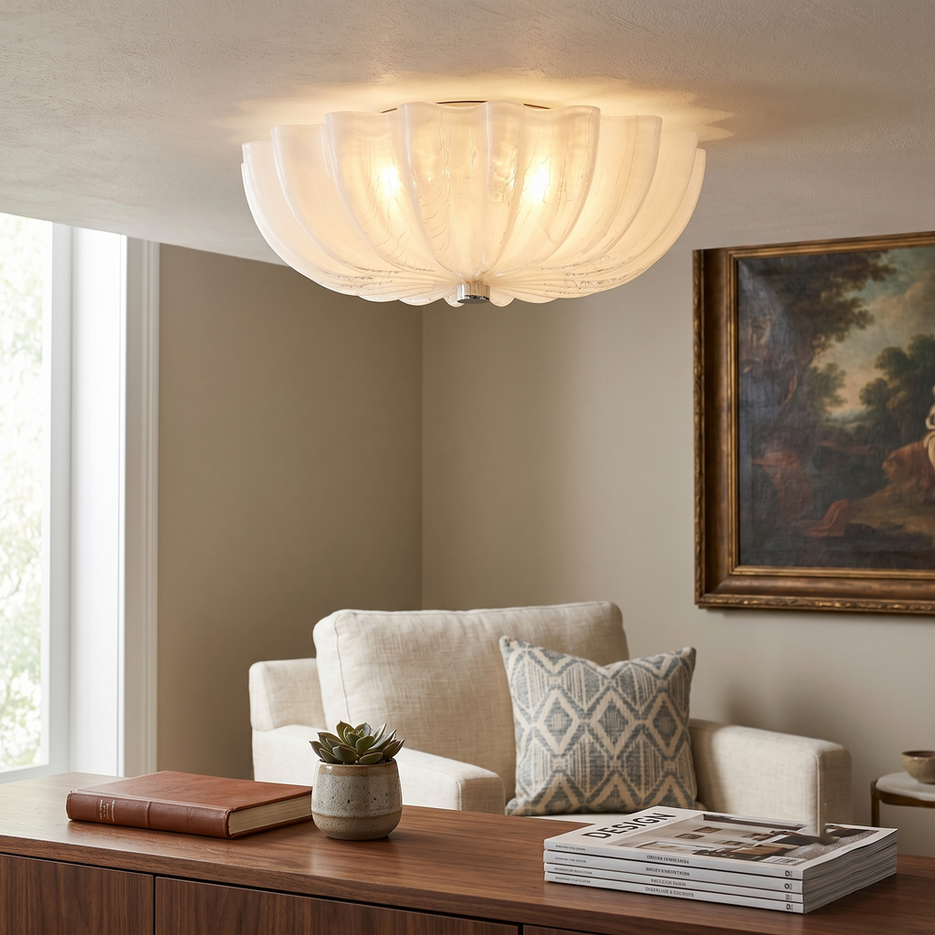 Murano Fluted Glass Flush Mount