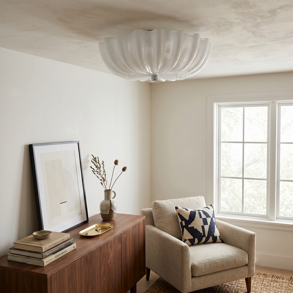 Murano Fluted Glass Flush Mount