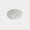 White Scalloped Glass Flush Mount Light Studio Product Shot