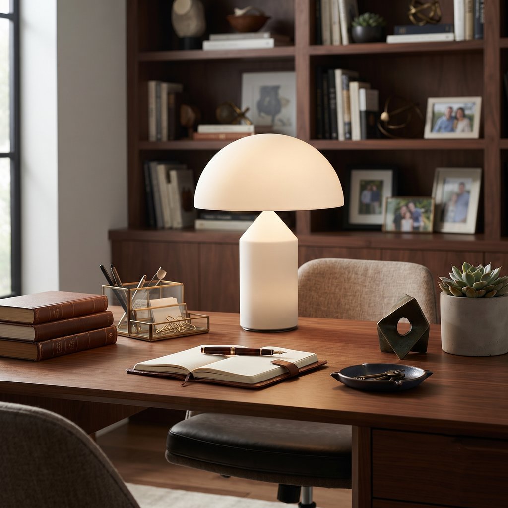 Mushroom Dome Glass Table Lamp