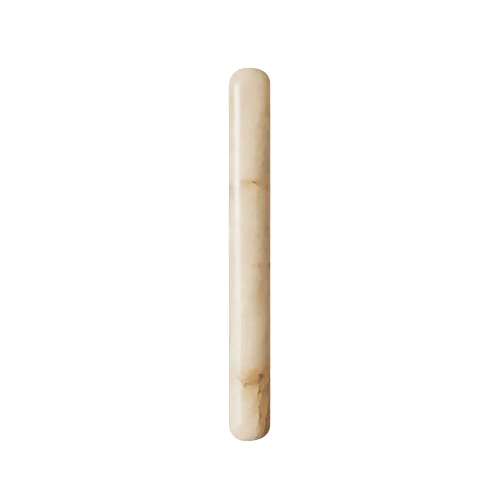 Modern Cylindrical Alabaster Art Glass Wall Sconce on Pure White Background