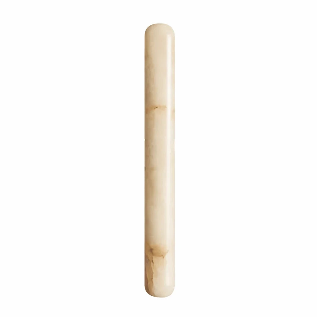 Illuminated Modern Cylindrical Alabaster Wall Sconce Studio Display