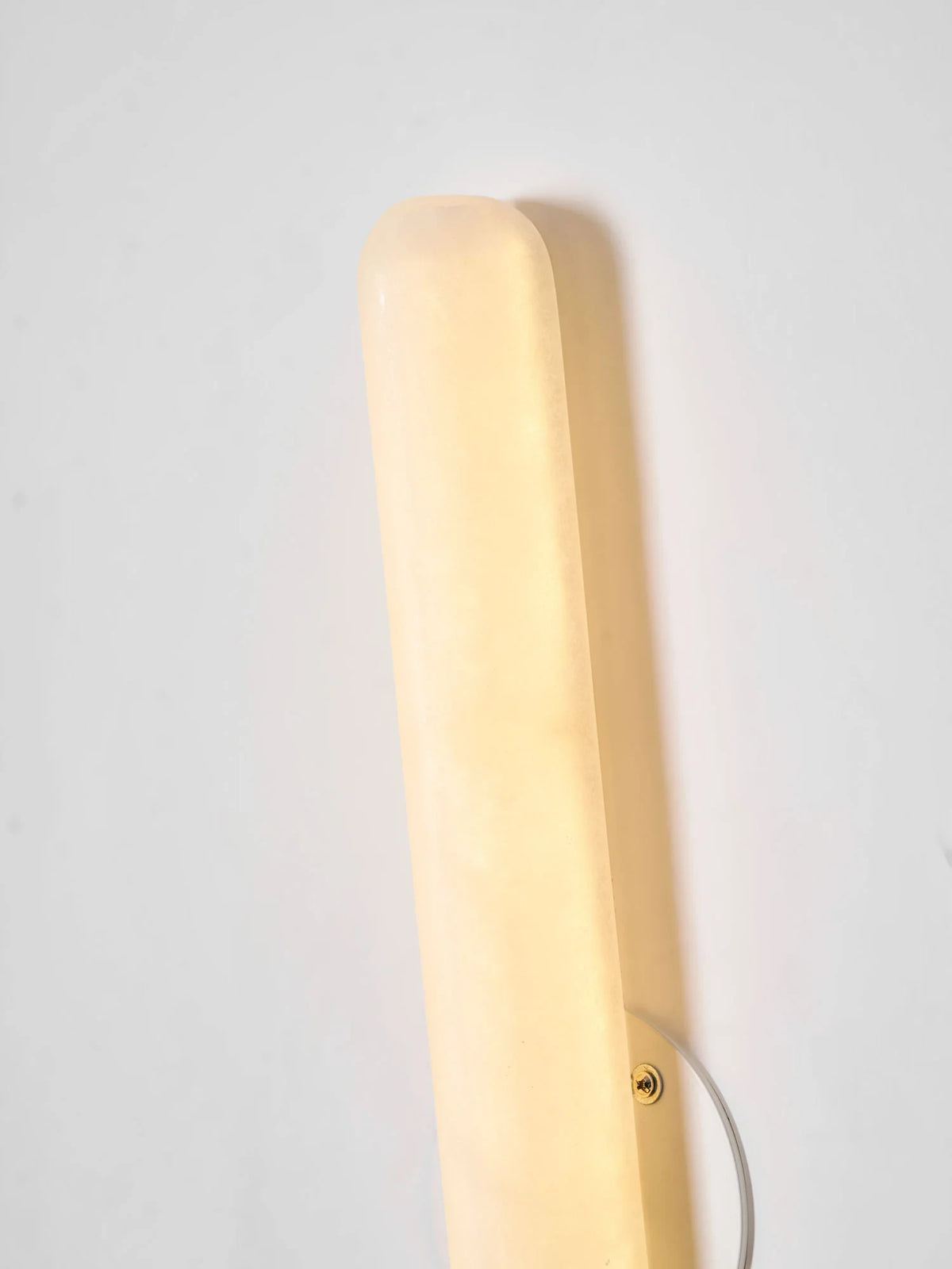 Close Up View of Cylindrical Alabaster Stone Texture and Glowing Edge