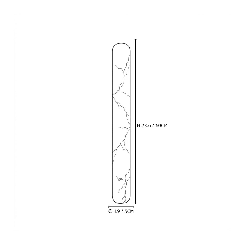 Modern Cylindrical Alabaster Art Glass Wall Sconce Line Art Dimension Diagram
