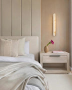 Modern Alabaster Art Glass Wall Sconce in Master Bedroom Setting