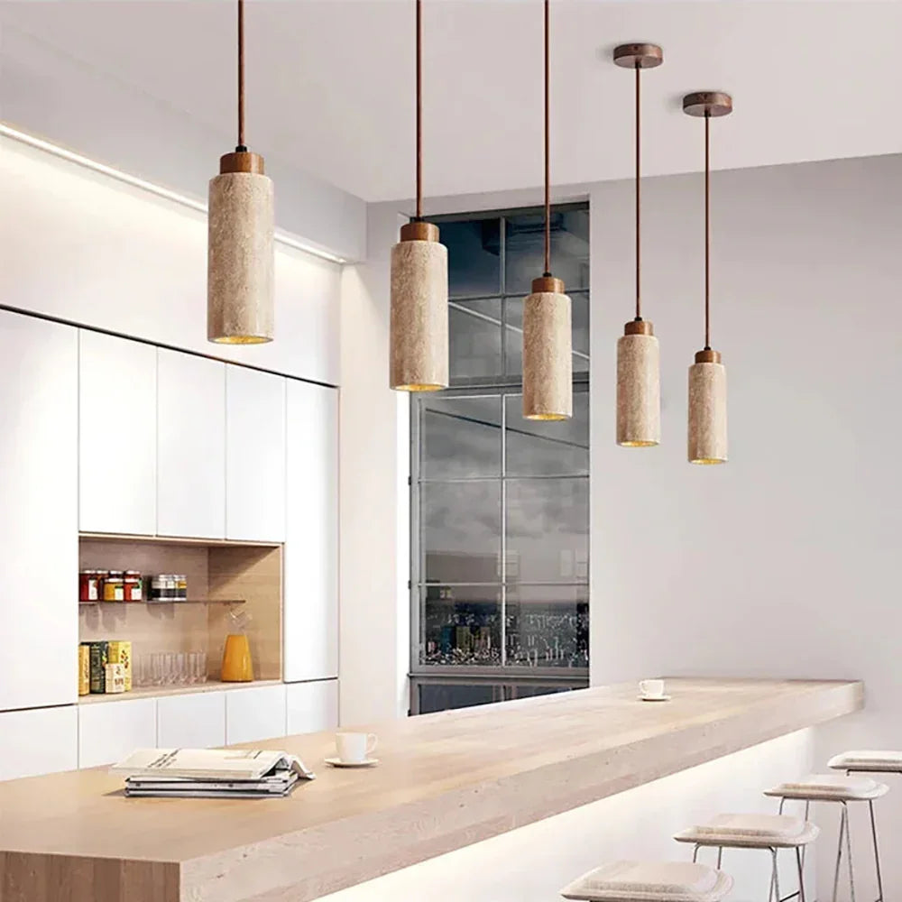 Natural Travertine Pendant Light