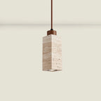 Square Travertine Mini Pendant Light Studio Display