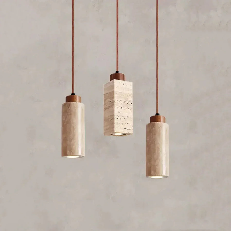 Natural Travertine Pendant Light
