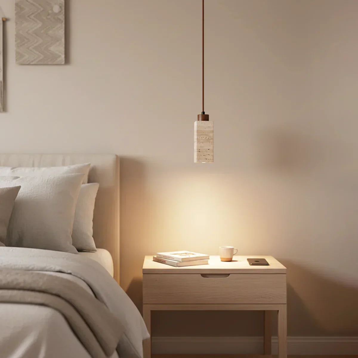 Natural Travertine Pendant Light