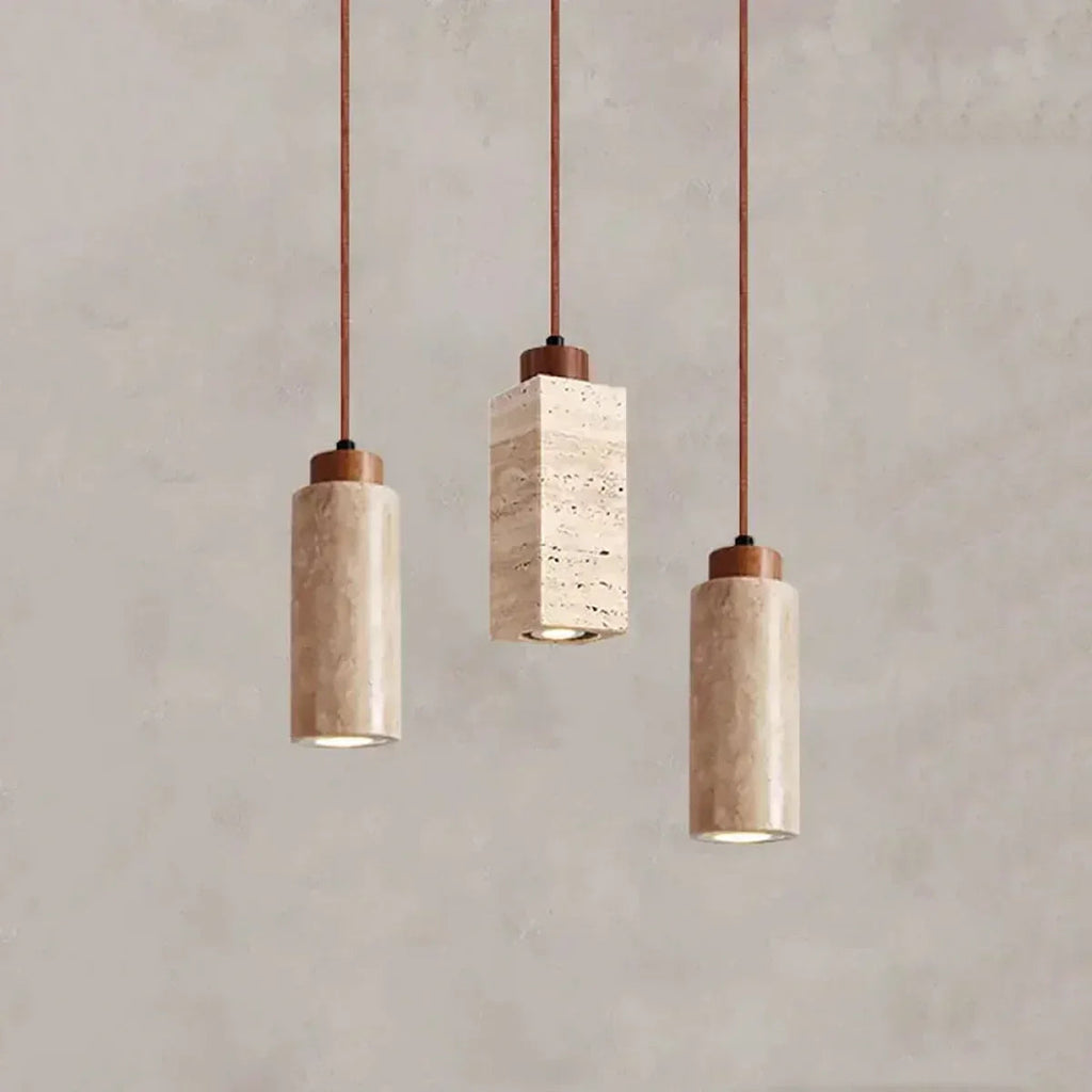 Natural Travertine Pendant Light