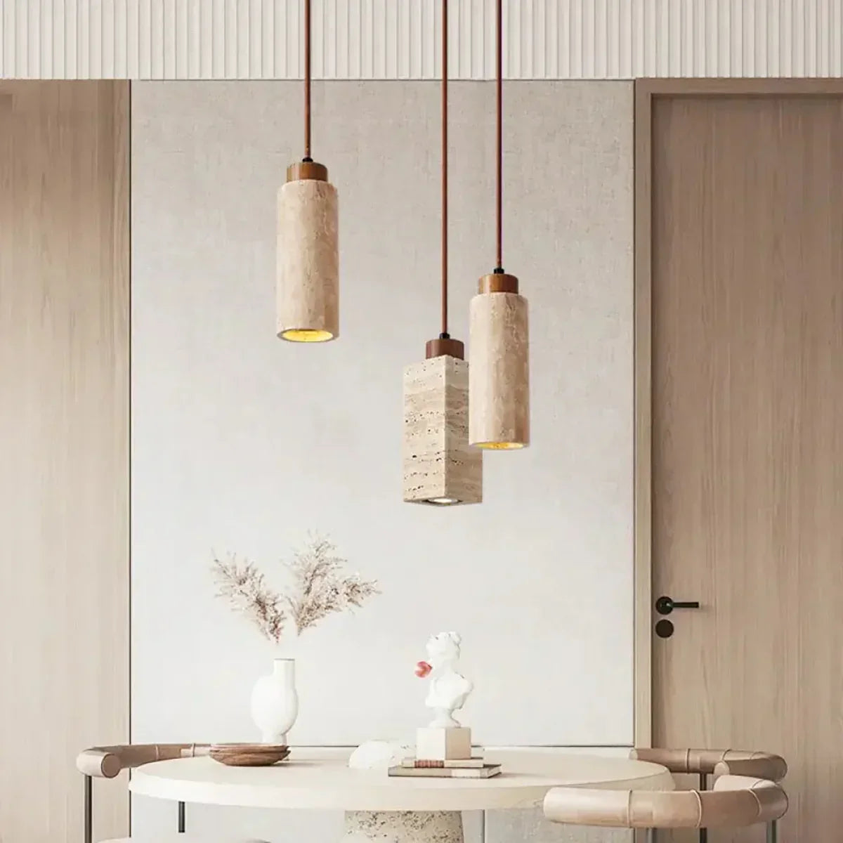 Natural Travertine Pendant Light