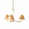 Natural Rattan Pleated Chandelier