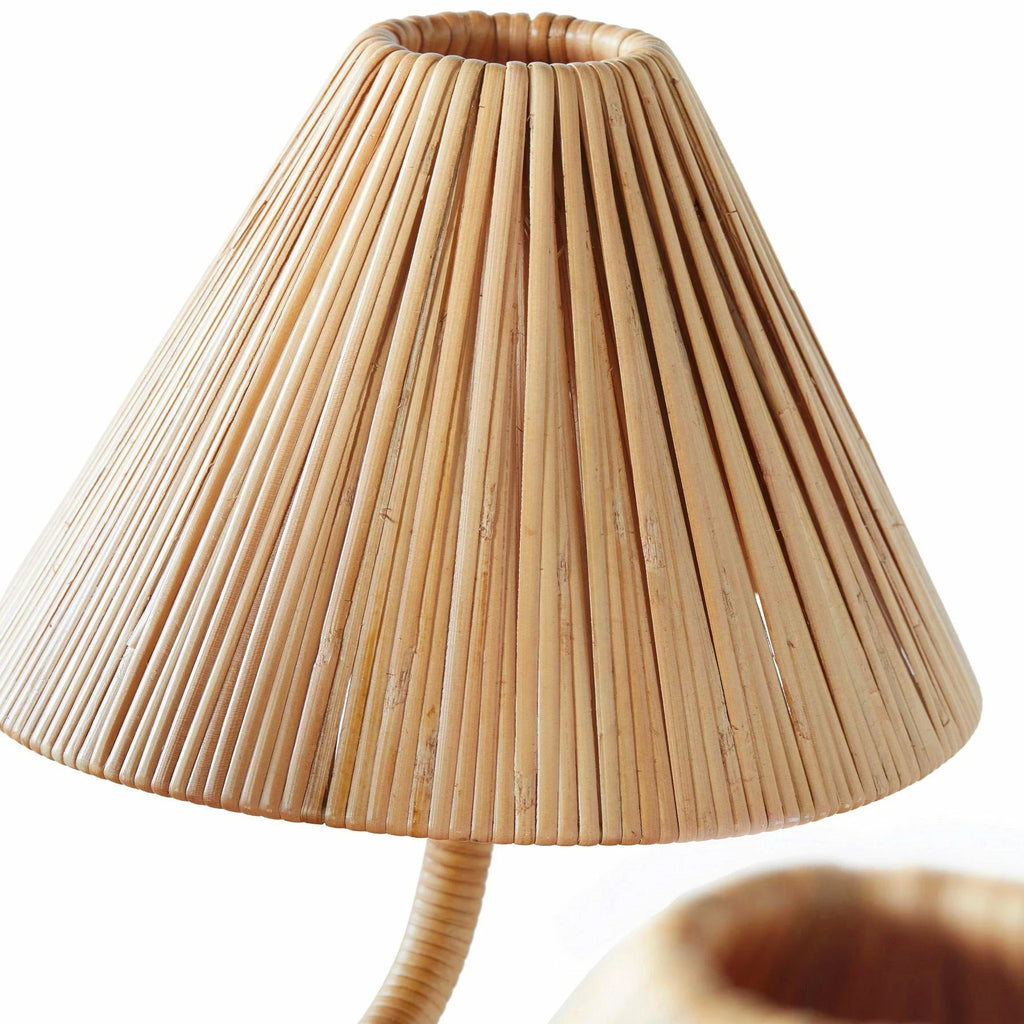 Natural Rattan Pleated Chandelier