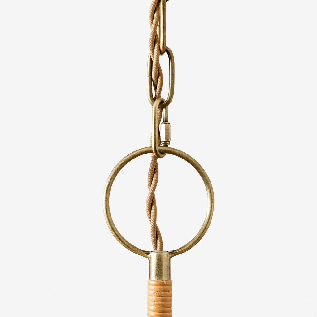 Natural Rattan Pleated Chandelier