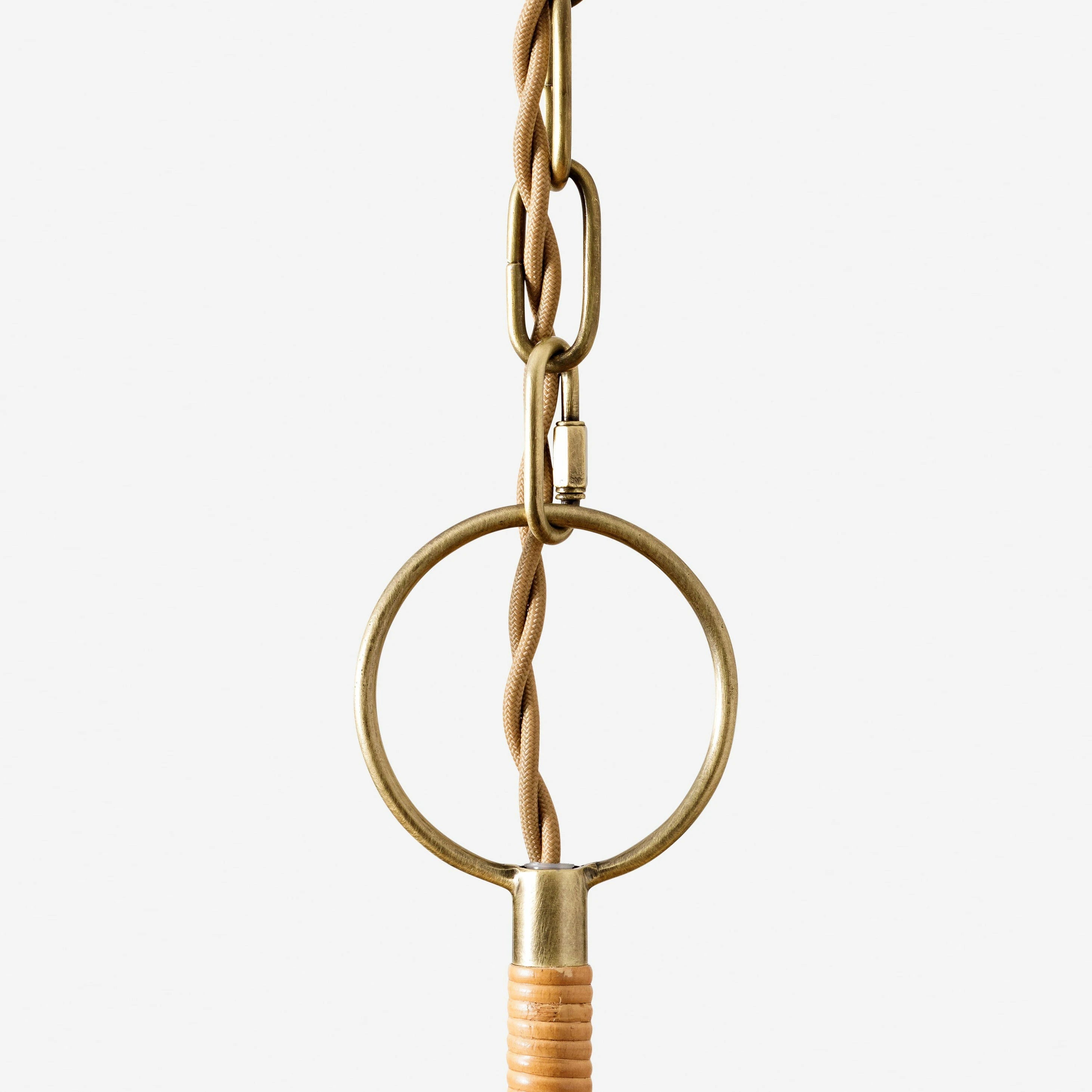 Natural Rattan Pleated Chandelier