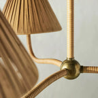 Natural Rattan Pleated Chandelier