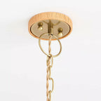 Natural Rattan Pleated Chandelier
