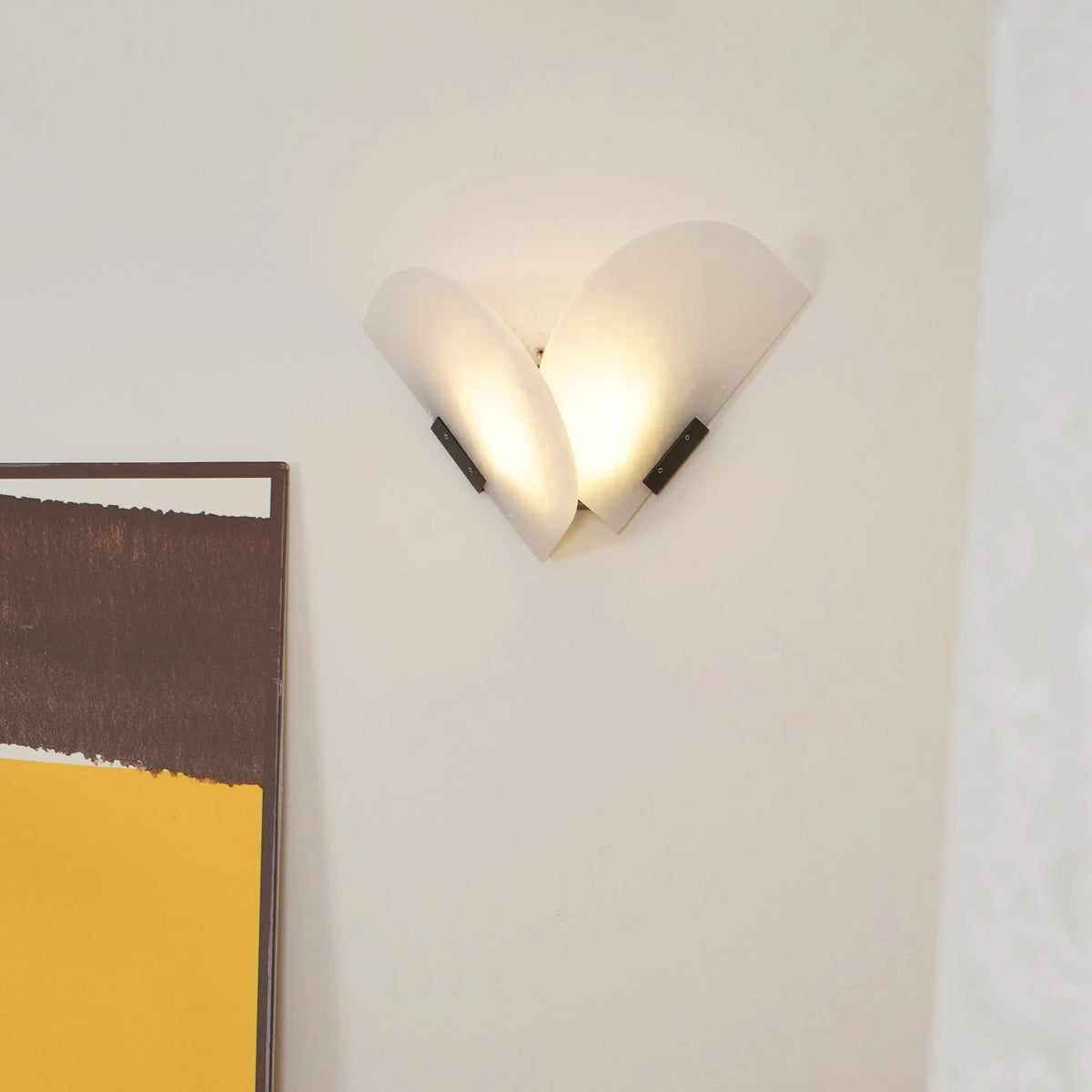 Butterfly Alabaster Sconce in Modern Art Gallery Corner