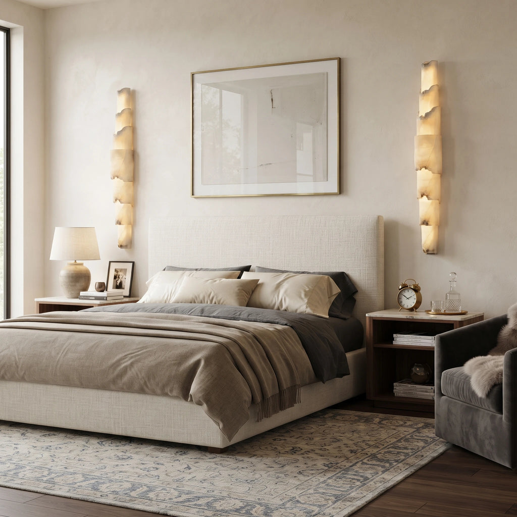 Natural Veined Alabaster Wall Light