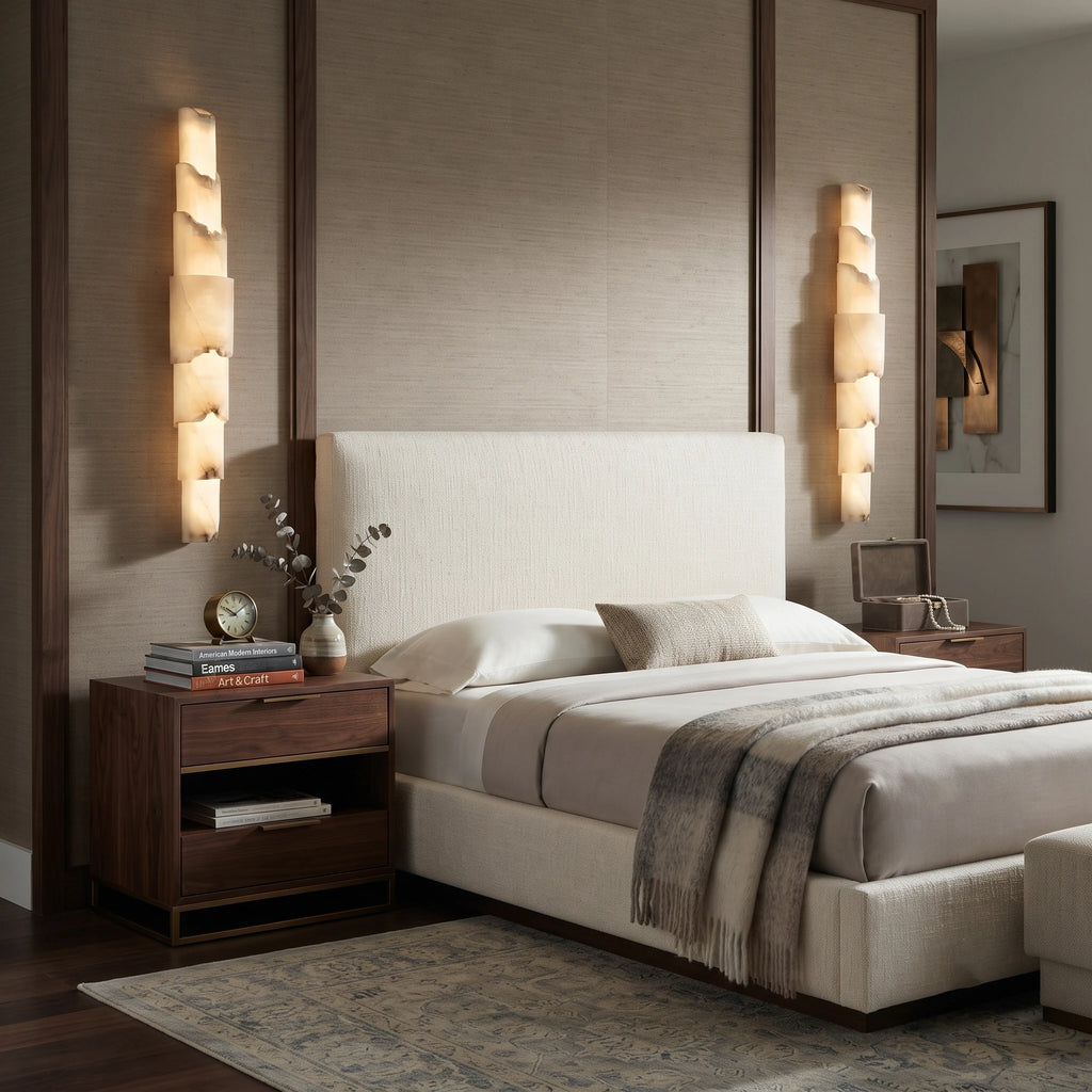 Natural Veined Alabaster Wall Light