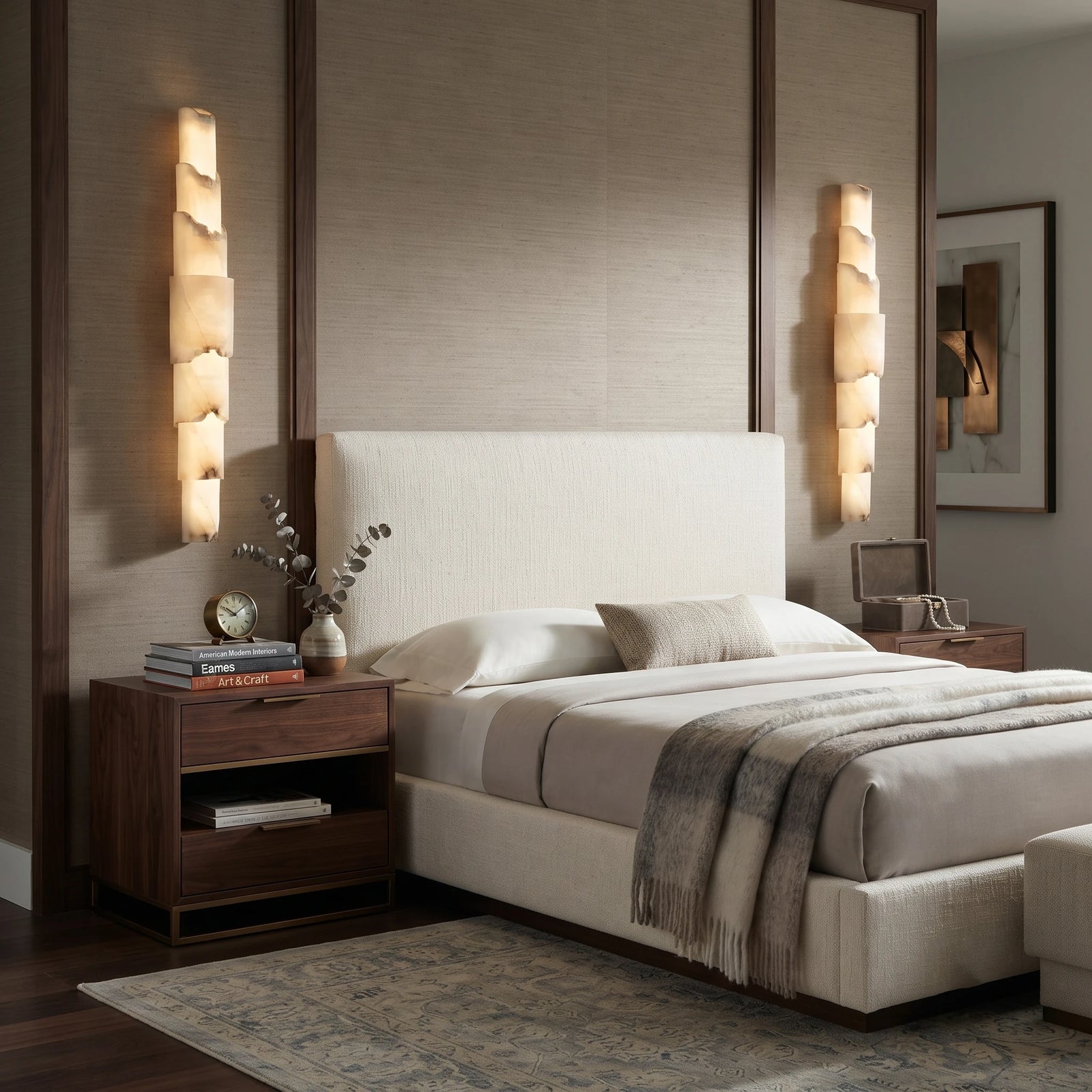 Natural Veined Alabaster Wall Light