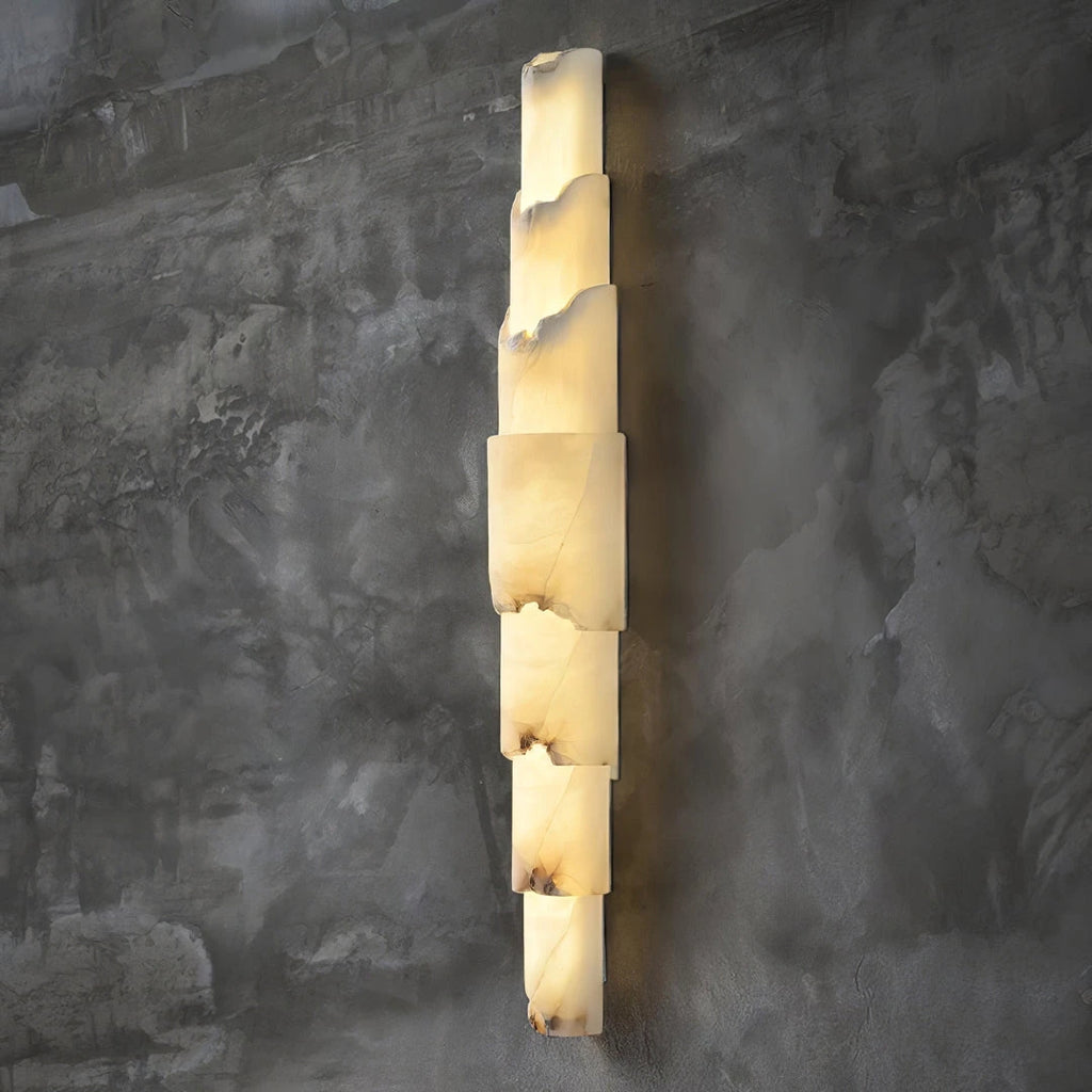 Natural Veined Alabaster Wall Light
